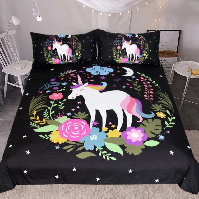 la classique housse de couette licorne taille 140x200