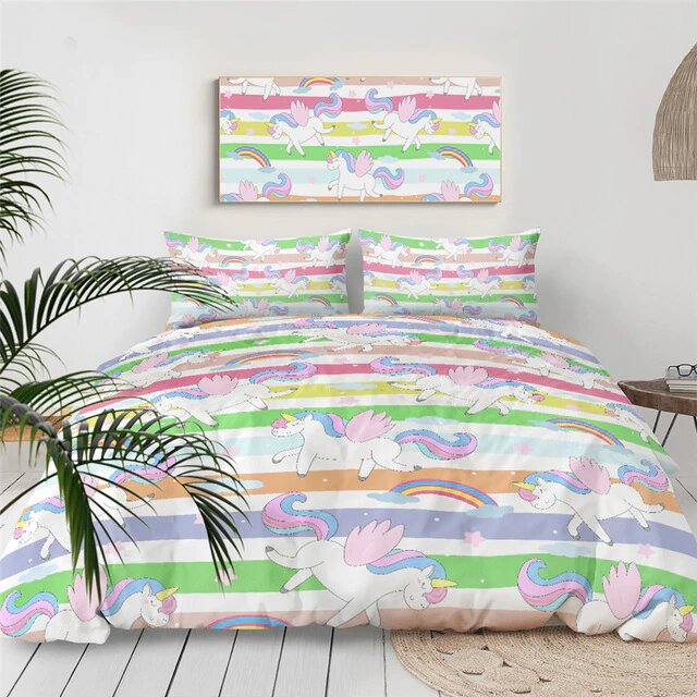 housse de couette couette licorne pour enfant taille 220x240