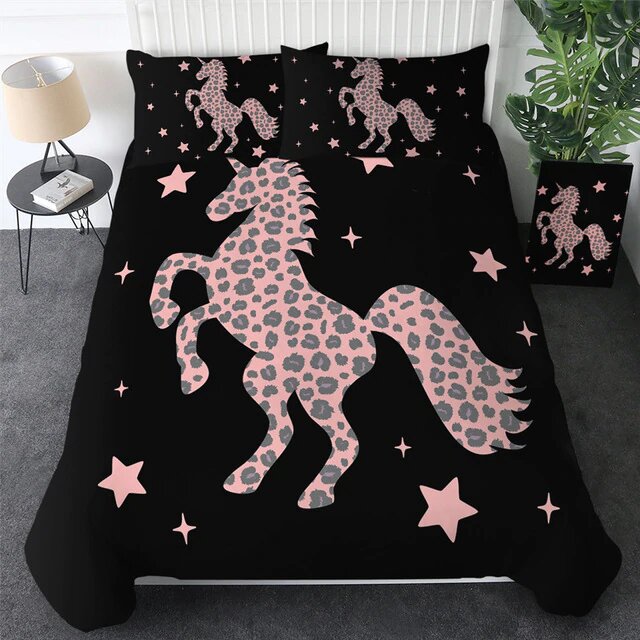 housse de couette 90x190 licorne avec etoile