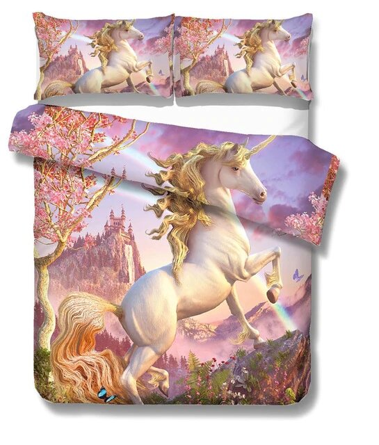 housse de couette 90x190 licorne style fantasy