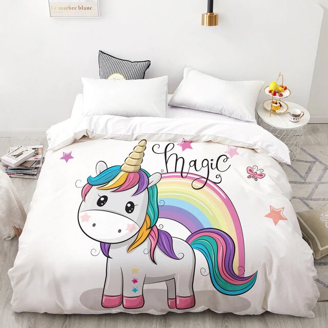 housse de couette licorne pour fille taille 200x200