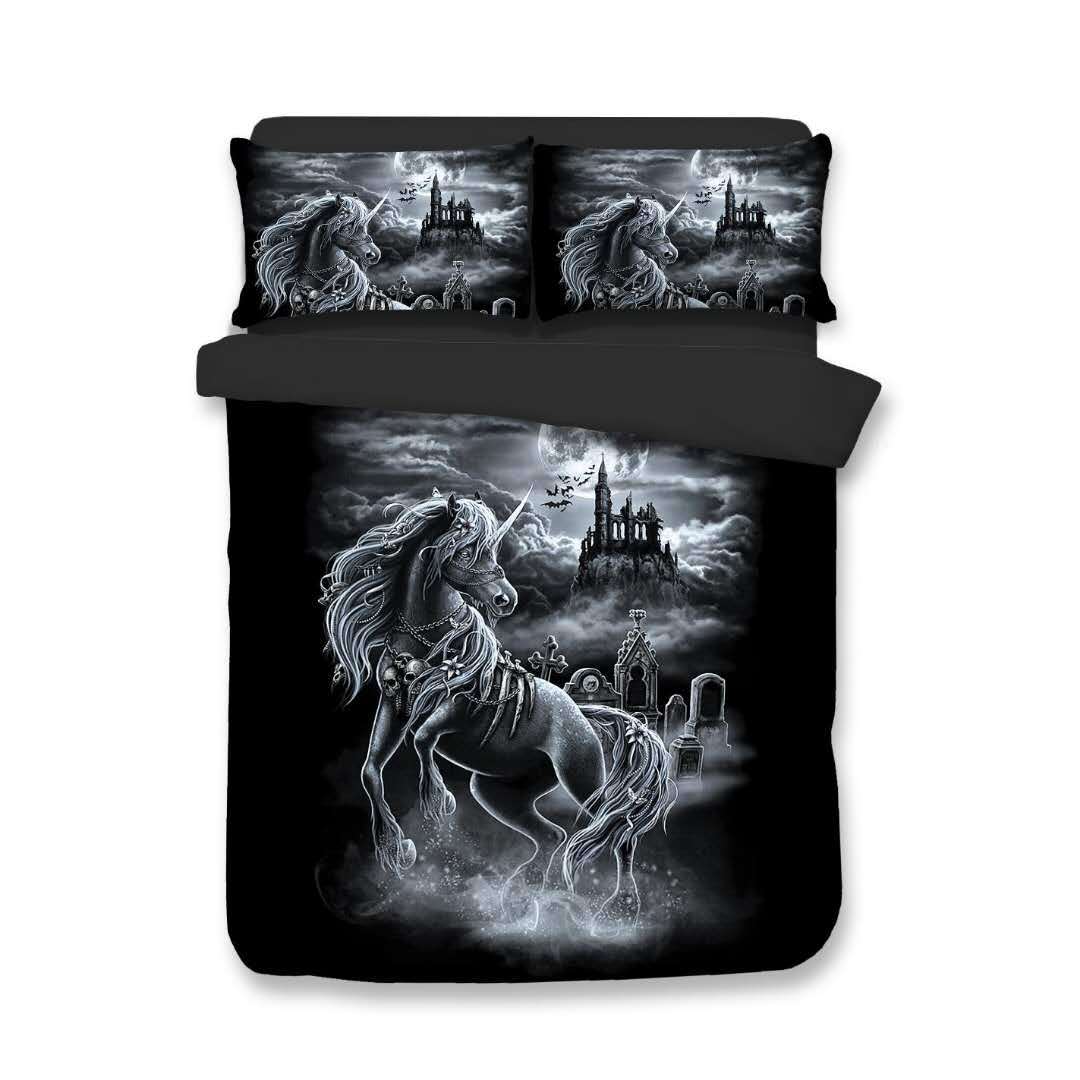 housse de couette gothique licorne