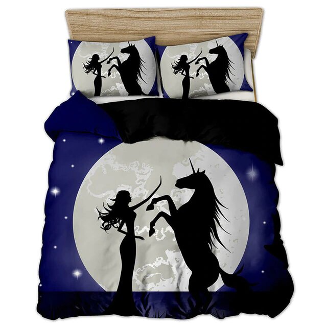 housse de couette lune licorne