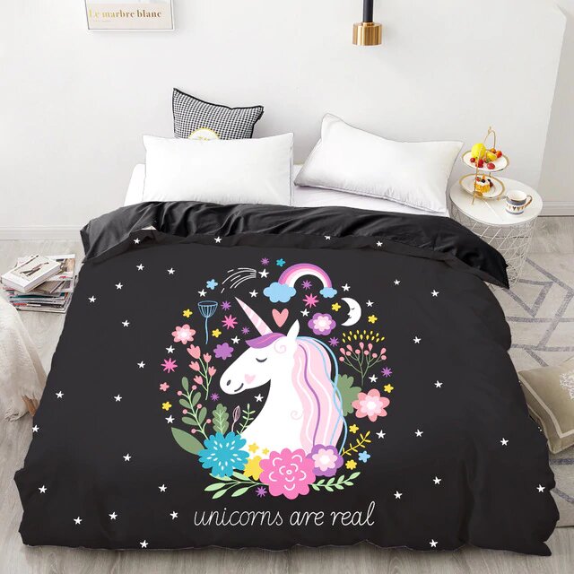 housse de couette 200x200 reel licorne
