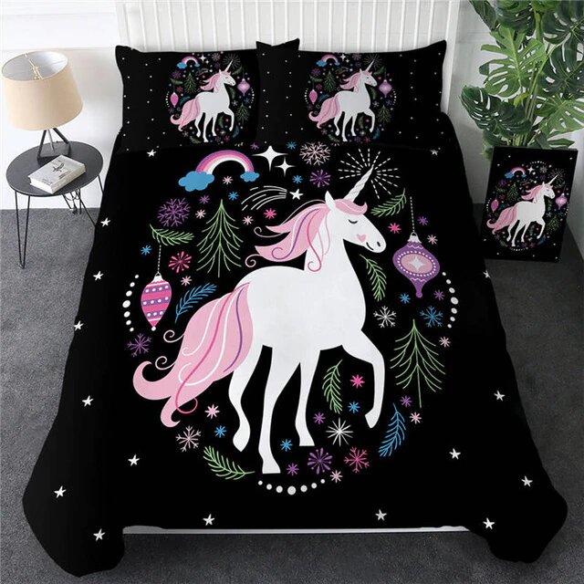 housse de couette style licorne taille 200x200