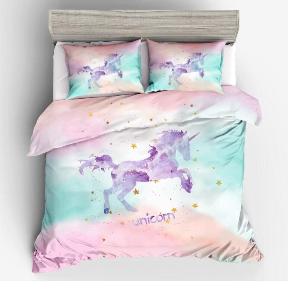 housse de couette 220x240 licorne ecrit en anglais