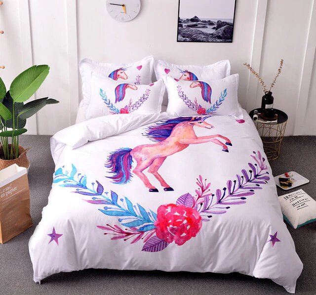 housse de couette licorne logo
