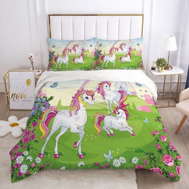 housse de couette monde des licornes taille 200x200