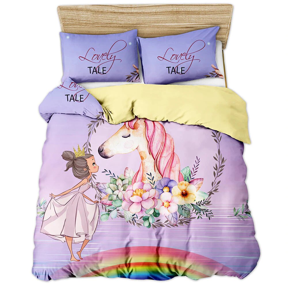housse de couette licorne et une princesse