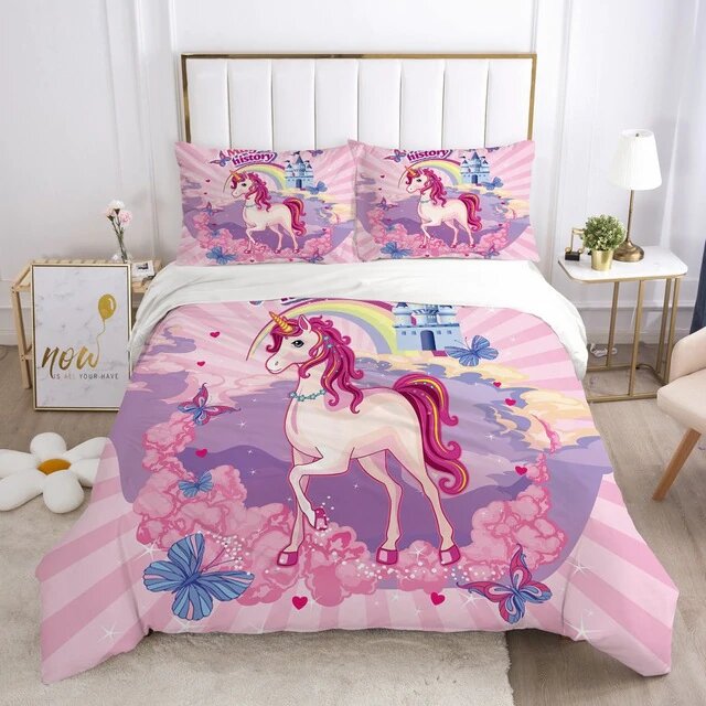 housse de couette 200x200 dans l univers des licorne