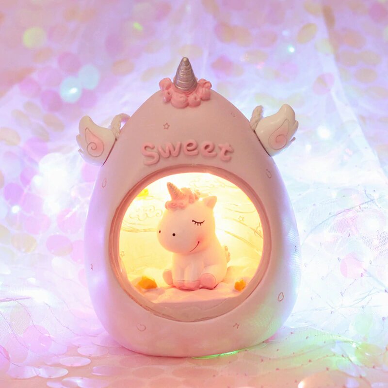 lampe de chevet licorne couleur rose