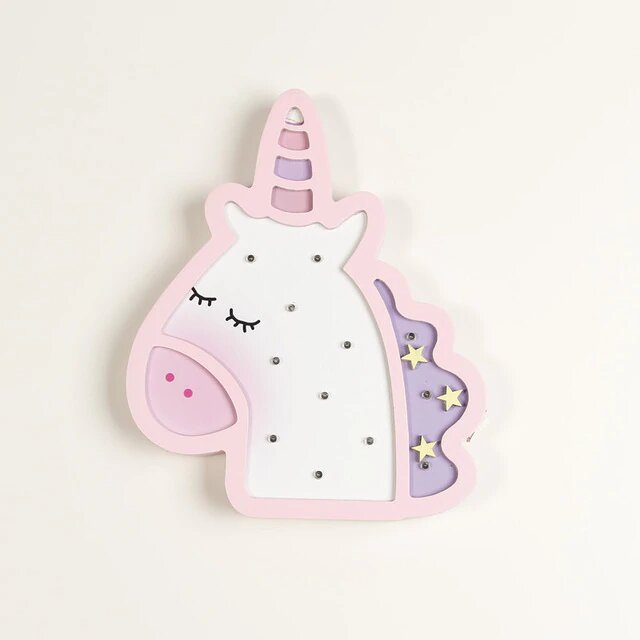 lampe licorne rose mural