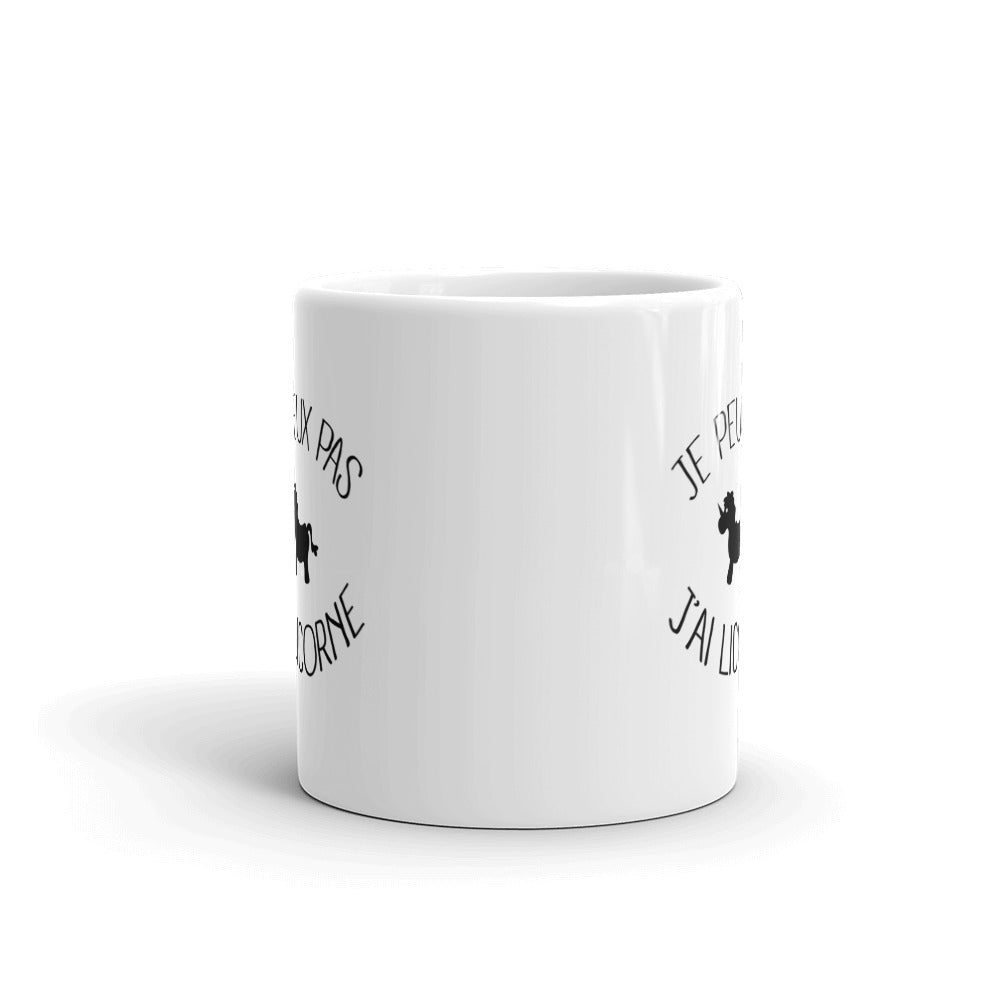 Tasse je peux pas j'ai licorne