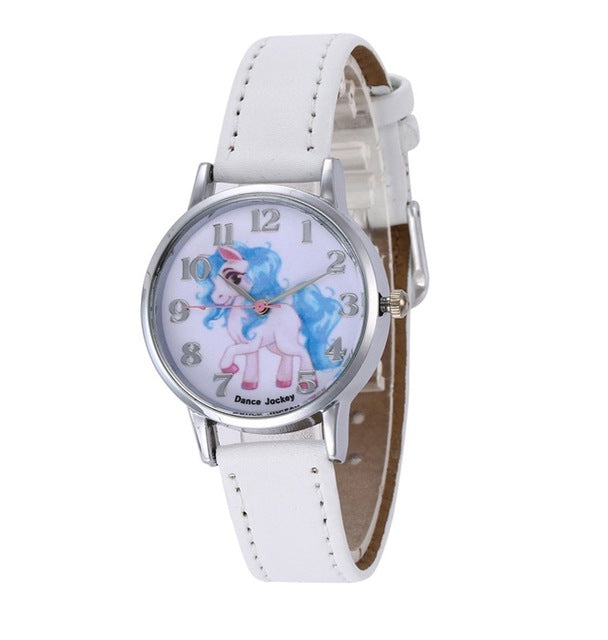 montre discrete motif licorne