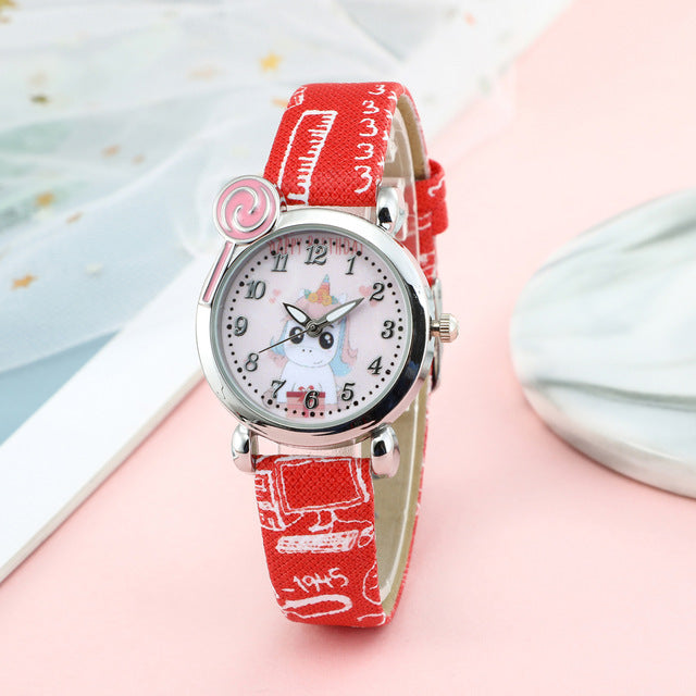 montre pour ecole motif licorne