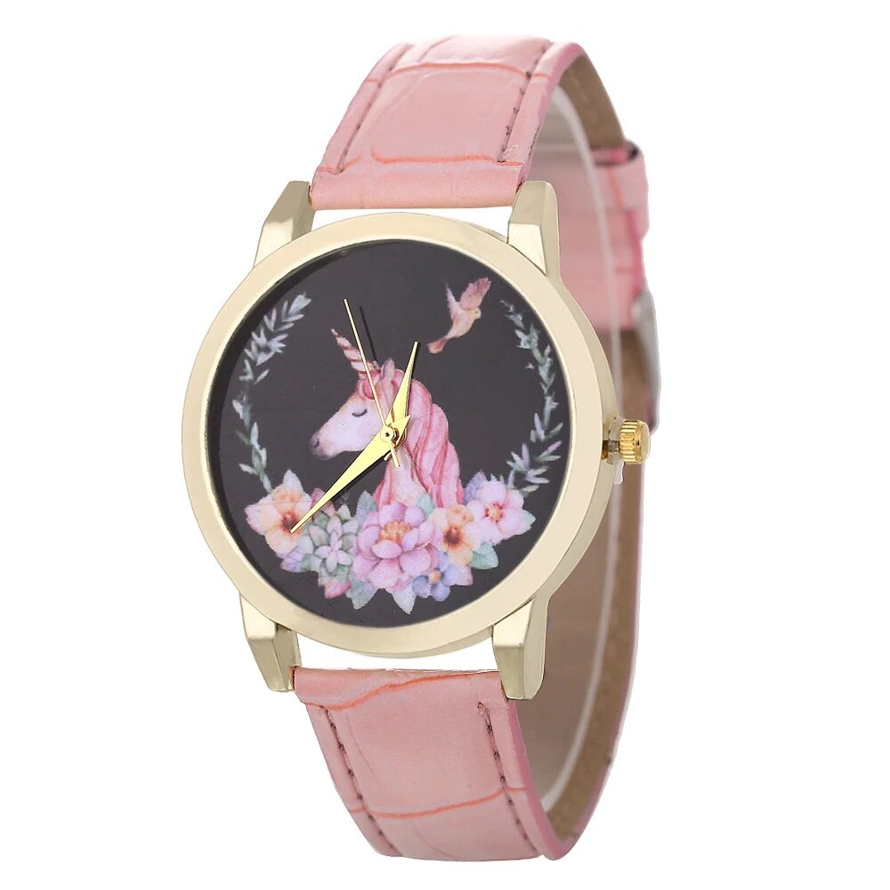 montre femme licorne rose
