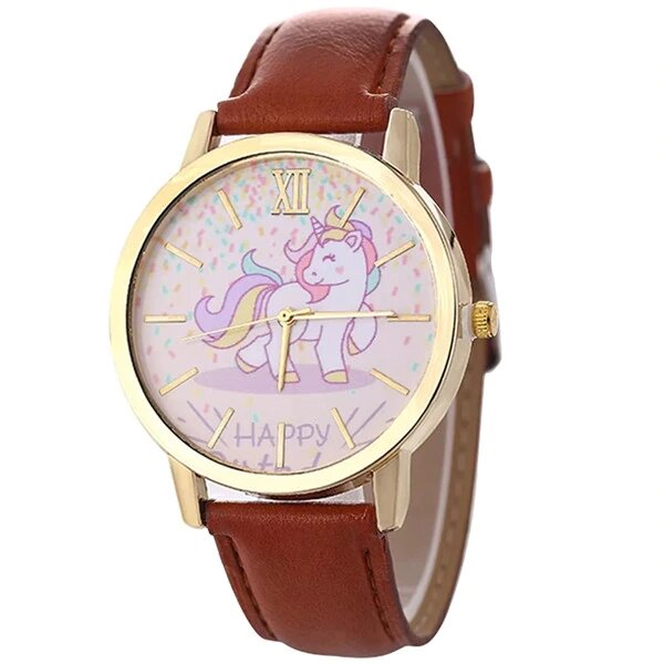 Montre happy Licorne marron