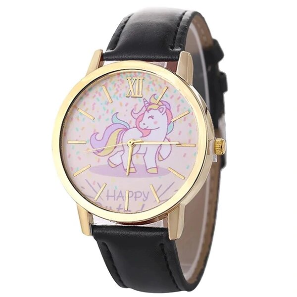 Montre happy Licorne noir