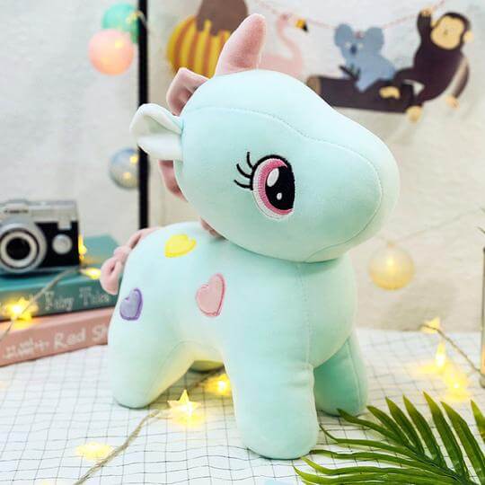 Nounours licorne bleu