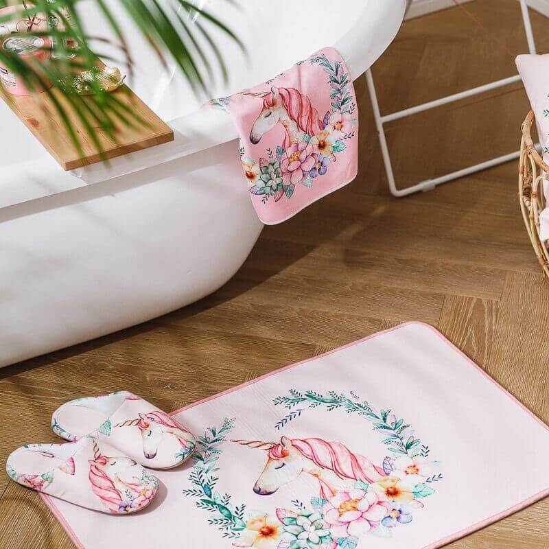 ensemble chaussons licorne