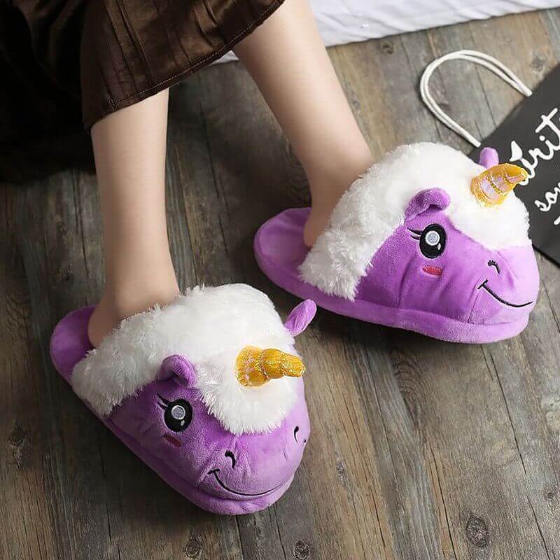 Chausson licorne parme