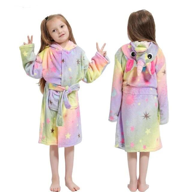 peignoir capuche tete de licorne