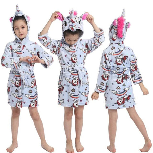 peignoir taille fille motif licorne kawaii