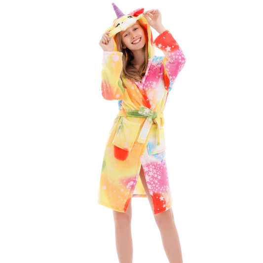 peignoir adulte motif licorne star