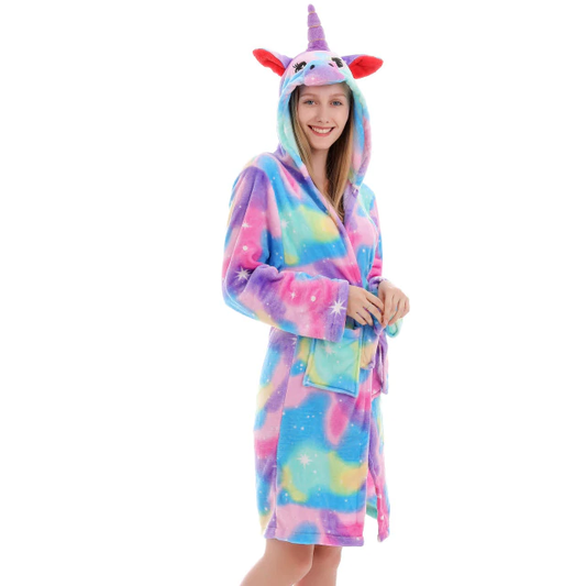 peignoir licorne femme texture eponge