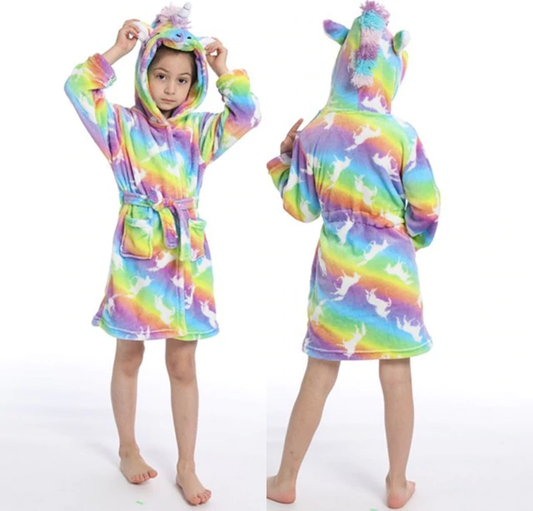 peignoir coton monde licorne fille