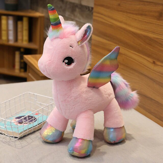 peluche pour enfant licorne arc en ciel