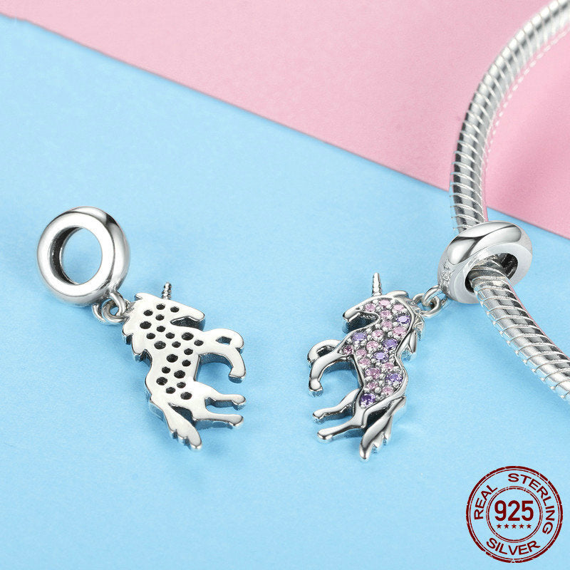 pendentif licorne matiere argent massif 925