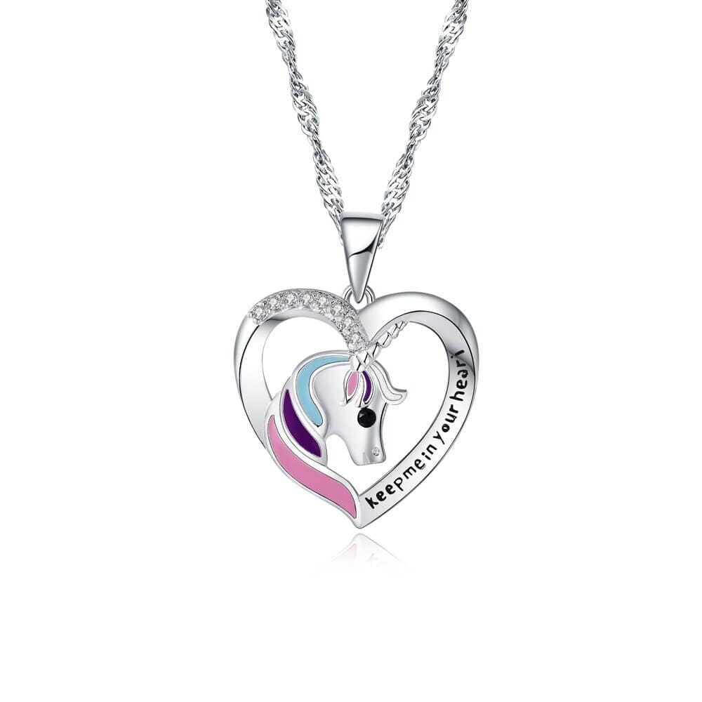 collier licorne pendentif fille phrase grave