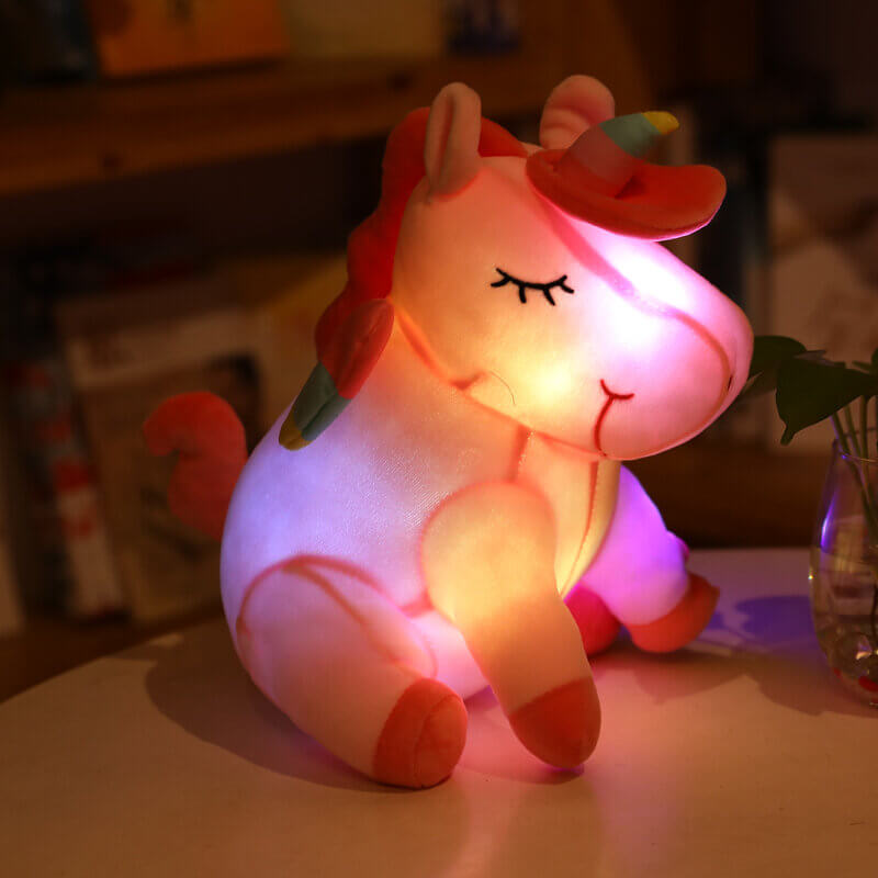 Petite licorne en peluche lumineuse - monde-licorne