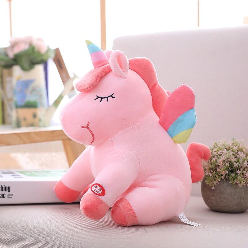 Petite licorne en peluche lumineuse - monde-licorne