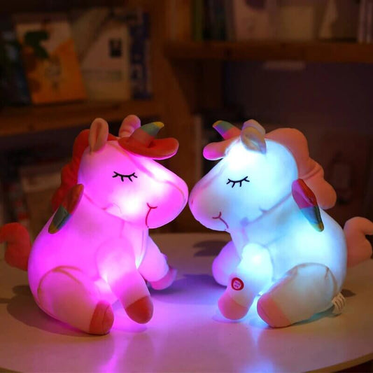 Petite licorne en peluche lumineuse - monde-licorne