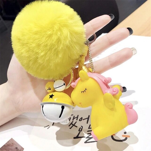 licorne-jaune-porte-cle