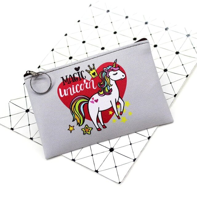 porte monnaie gris licorne