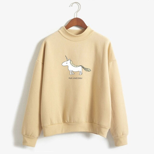 Pull Licorne - Beige "Run Unicorn!" - monde-licorne