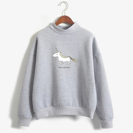 Pull Licorne - Gris "Run Unicorn!" - monde-licorne
