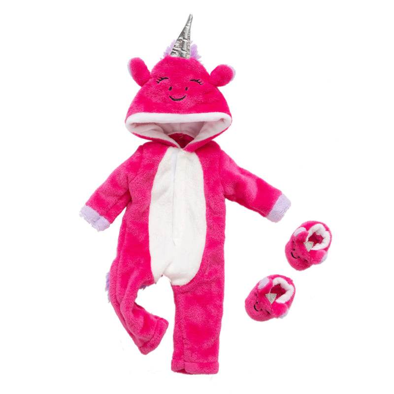 Pyjama Combinaison Licorne Bébé de couleur rose fushia