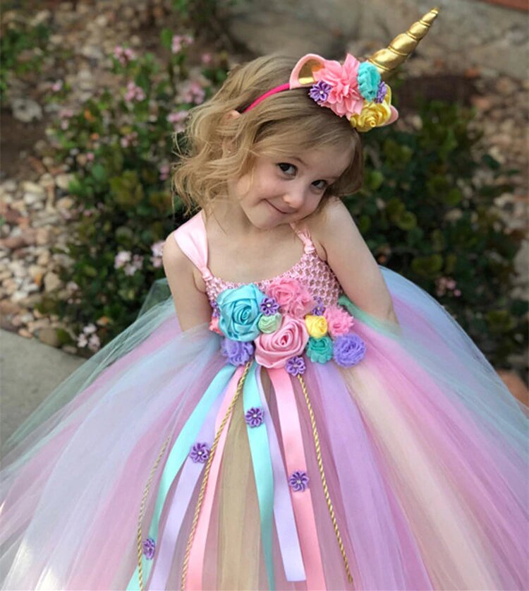 robe de fille design licorne