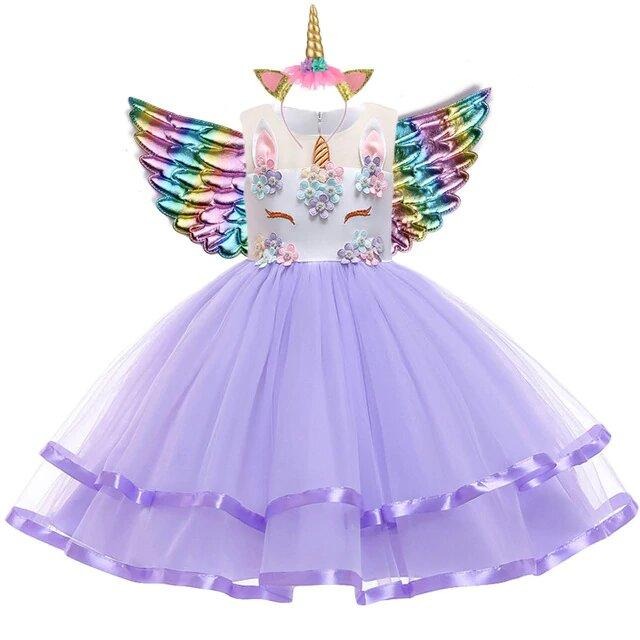robe violette licorne pour fille