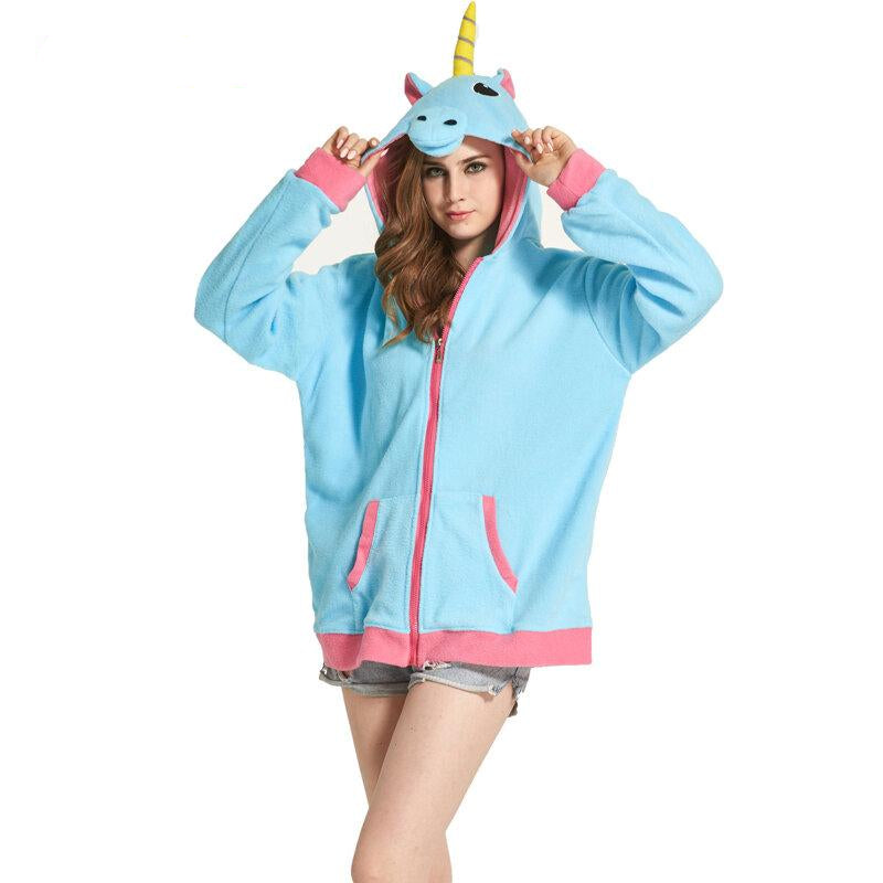 Sweat à Capuche Corne Licorne - monde-licorne