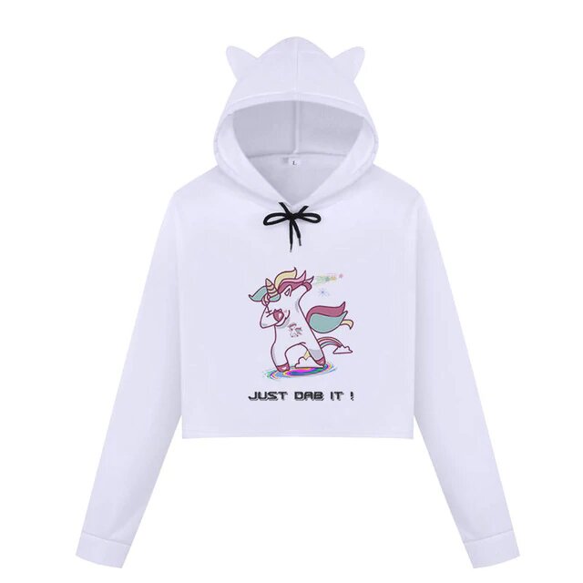 Sweat Crop top Licorne Dab "Just dab it" - monde-licorne