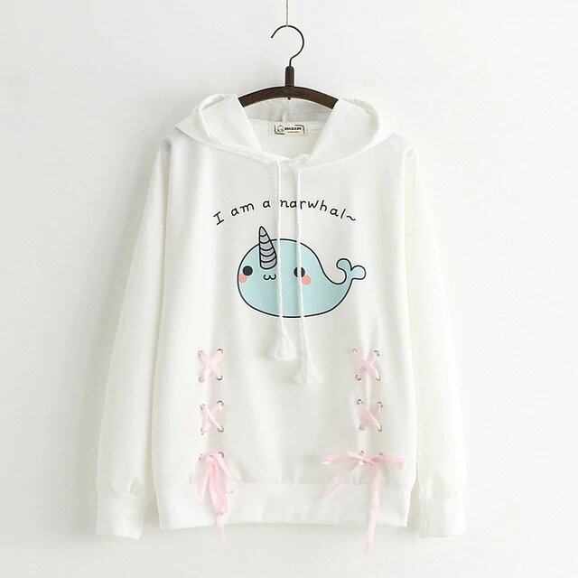 Sweat Licorne Blanc Narval