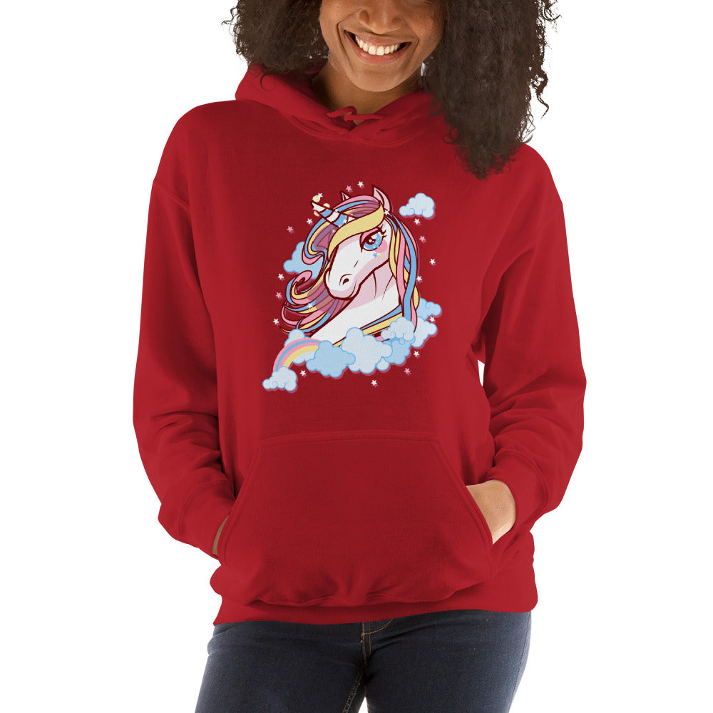 Sweat à capuche Licorne - "Tky" fond blanc