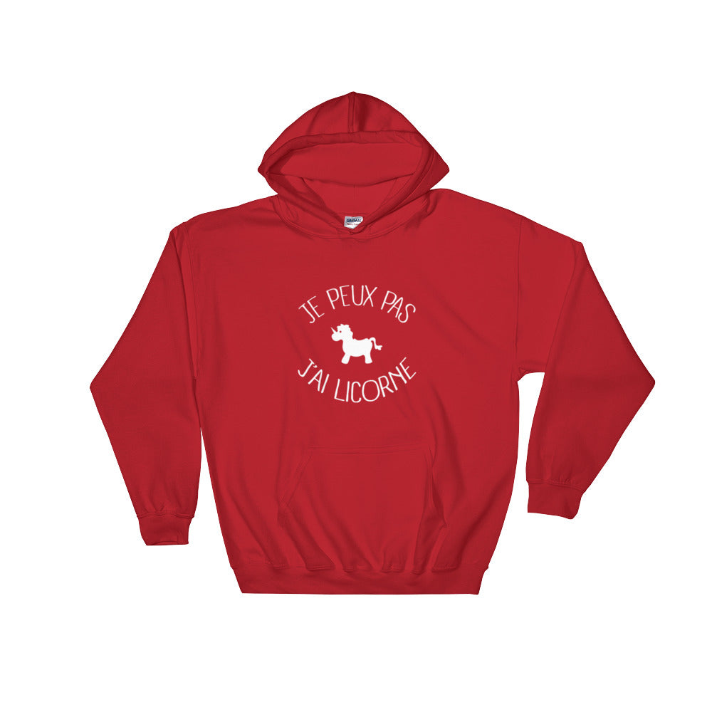 Sweat à capuche Je peux pas j'ai Licorne - monde-licorne