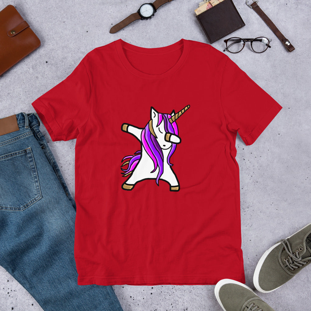 tee shirt rouge licorne dab