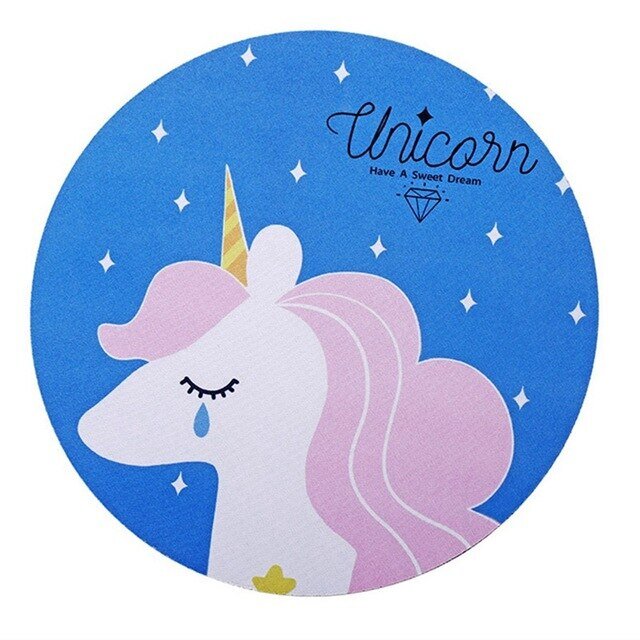 Tapis de souris bleu licorne